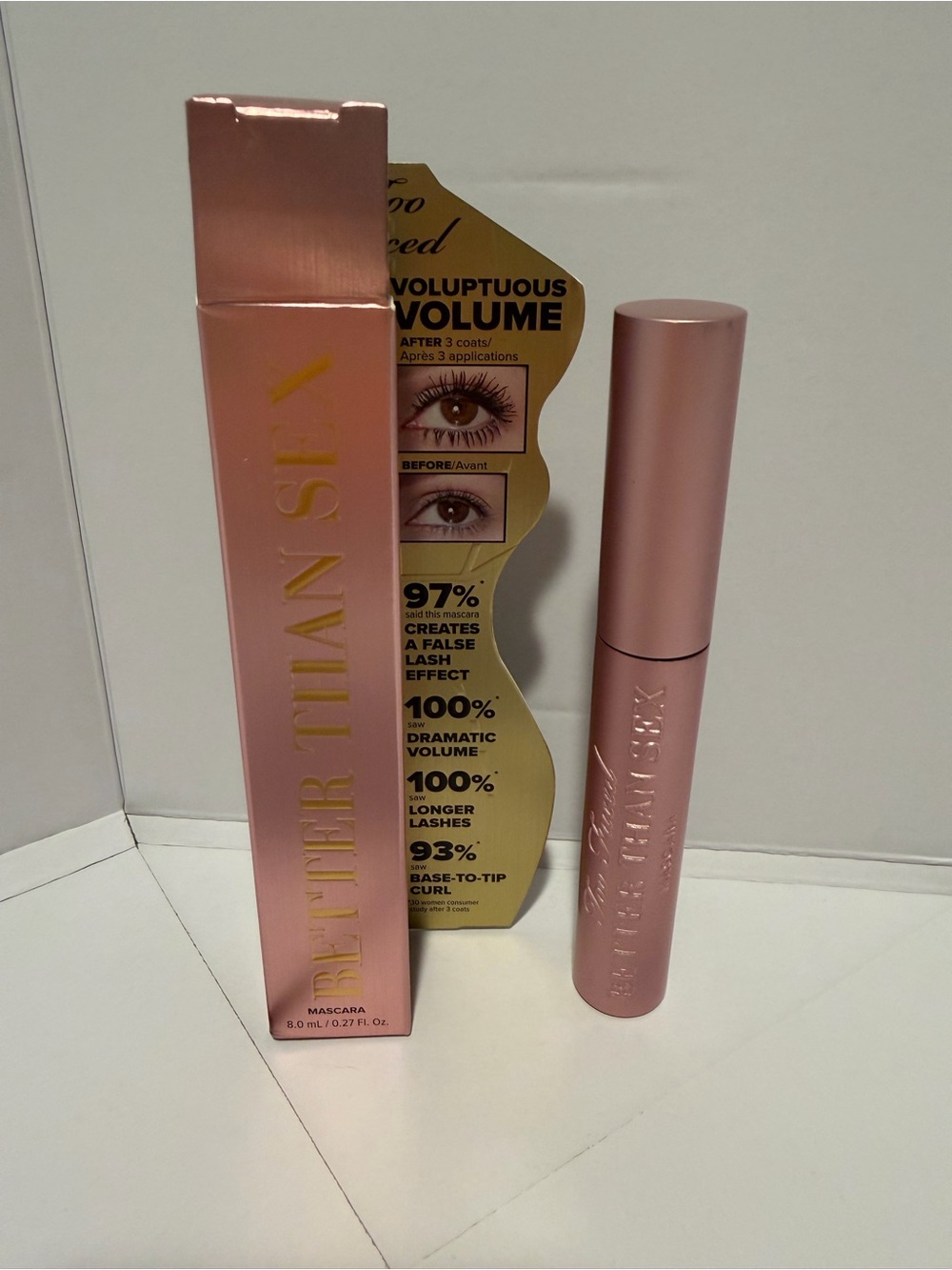 NIB! Too Faced Better Than Sex Mascara BLACK 0.27oz/8ml